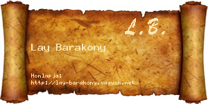 Lay Barakony névjegykártya